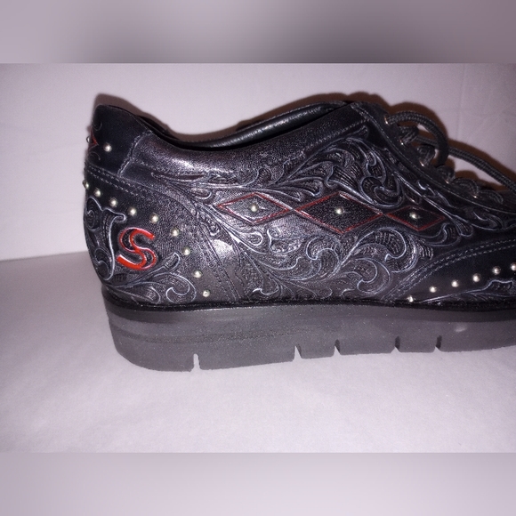 Men Warren Edwards Black shoes Sz9 - Picture 2 of 8